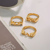 Wholesale Letter Ring Titanium Steel Stainless Steel Geometric Style Electroplated Jewelry For Women