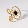 Wholesale Light And Luxurious Women's Stainless Steel Geometric Ring Gold Plated Electroplated