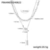 Wholesale Light Luxury Acacia Bean Pendant Double Layer Necklace For Women Stainless Steel Plated 18K Real Gold Geometric Pattern Electroplating Treatment