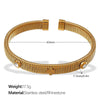Wholesale Light Luxury Allmatch Fourleaf Clover Stripe Stretch Trend Highgrade Design 316L Stainless Steel Electroplated Bracelet