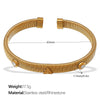 Wholesale Light Luxury Allmatch Fourleaf Clover Stripe Stretch Trend Highgrade Design 316L Stainless Steel Electroplated Bracelet