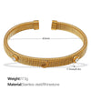 Wholesale Light Luxury Allmatch Fourleaf Clover Stripe Stretch Trend Highgrade Design 316L Stainless Steel Electroplated Bracelet