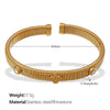 Wholesale Light Luxury Allmatch Fourleaf Clover Stripe Stretch Trend Highgrade Design 316L Stainless Steel Electroplated Bracelet