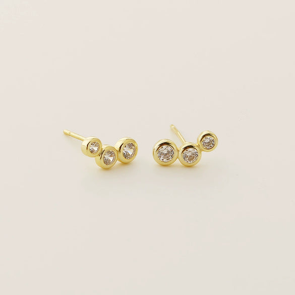 Wholesale Light Luxury Allmatch Women's Earrings S925 Silver Geometric Beads Diamond