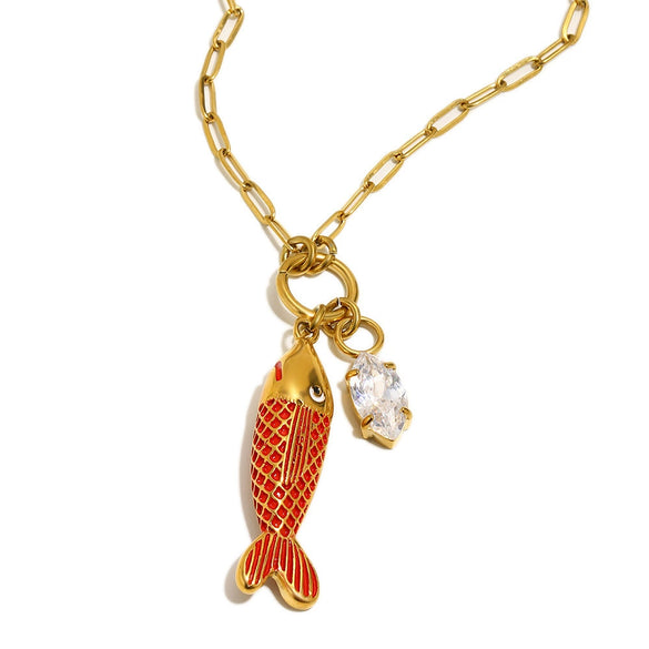 Wholesale Light Luxury Animal Zodiac Stainless Steel Electroplated Zircon Pendant Necklace For Women