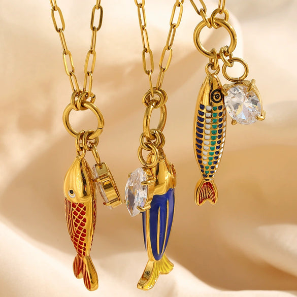 Wholesale Light Luxury Animal Zodiac Stainless Steel Electroplated Zircon Pendant Necklace For Women