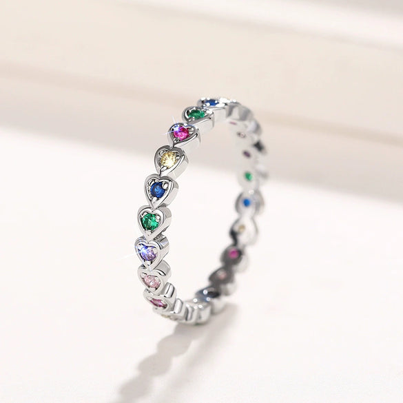 Wholesale Light Luxury Casual Style Copper Heartshaped Ring With Zirconia For Women