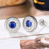 Wholesale Light Luxury Classic Round Copper Ear Studs With Imitation Diamond And Geometric Zirconia For Women