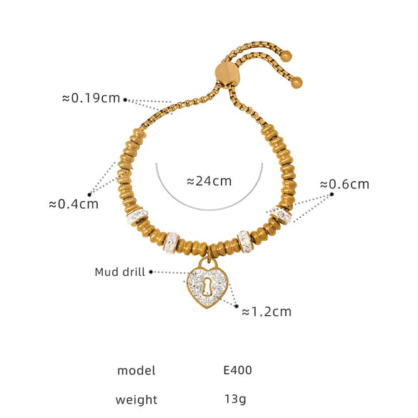 Wholesale Light Luxury Colorfree Geometric Titanium Steel Bracelet With 18K Gold Plated Electroplating For Women