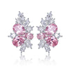 Wholesale Light Luxury Copper Earrings Inlaid With Zircon And Flower Pattern For Women