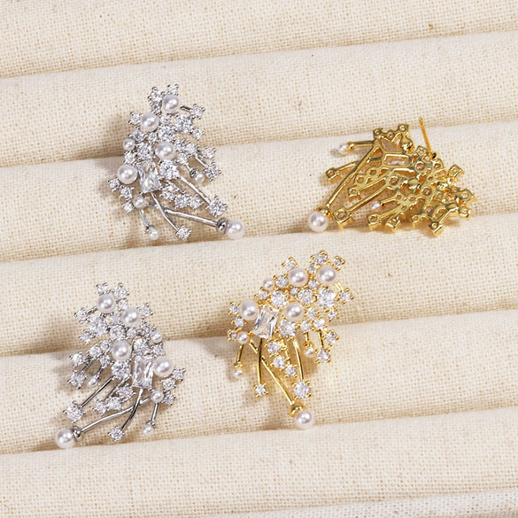 Wholesale Light Luxury Copper Earrings With Zirconia For Women
