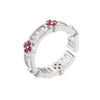 Wholesale Light Luxury Copper Fourleaf Clover Ring With Zirconia Insert For Women