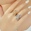 Wholesale Light Luxury Copper Goldplated Heart Shape Zircon Ring For Women