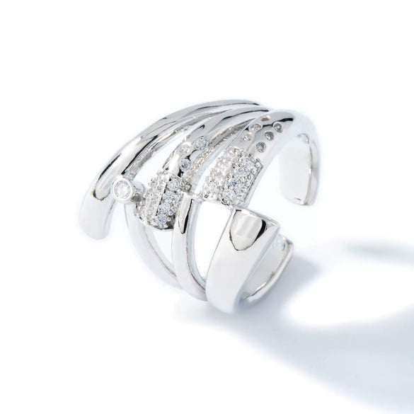 Wholesale Light Luxury Copper Goldplated Heart Shape Zircon Ring For Women