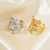 Wholesale Light Luxury Copper Goldplated Heart Shape Zircon Ring For Women