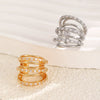 Wholesale Light Luxury Copper Inlaid Zircon Multilayer Geometric Ear Clip For Women