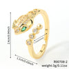 Wholesale Light Luxury Copper Inlaid Zircon Snake Zodiac Open Ring Women's Minimalist Fashion Jewelry With Electroplating