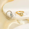 Wholesale Light Luxury Copper Inlaid Zircon Snake Zodiac Open Ring Women's Minimalist Fashion Jewelry With Electroplating