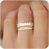 Wholesale Light Luxury Copper Zircon Geometric Design Women's Ring Threepiece Set