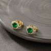 Wholesale Light Luxury Copperzinc Alloy Flower Micropaved Zircon Electroplated Earrings For Women