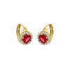 Wholesale Light Luxury Copperzinc Alloy Flower Micropaved Zircon Electroplated Earrings For Women