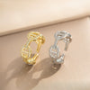 Wholesale Light Luxury Diamond Pig Nose Open Ring Gold Plated Copper Zircon For Women And Men