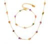 Wholesale Light Luxury Double Layer 316L Stainless Steel And Natural Stone Necklace And Bracelet For Women Handmade With Electroplated Chain
