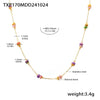 Wholesale Light Luxury Double Layer 316L Stainless Steel And Natural Stone Necklace And Bracelet For Women Handmade With Electroplated Chain