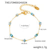 Wholesale Light Luxury Double Layer 316L Stainless Steel And Natural Stone Necklace And Bracelet For Women Handmade With Electroplated Chain