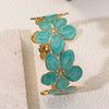 Wholesale Light Luxury Dripping Oil Flower Stainless Steel Bracelet Jewelry