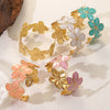 Wholesale Light Luxury Dripping Oil Flower Stainless Steel Bracelet Jewelry