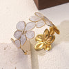 Wholesale Light Luxury Dripping Oil Flower Stainless Steel Bracelet Jewelry