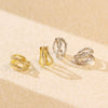 Wholesale Light Luxury Ear Buckle Earrings S925 Silver Double Layer Geometric Diamond For Women