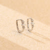 Wholesale Light Luxury Ear Buckle Earrings 925 Silver Rectangular Geometric Electroplating For Women