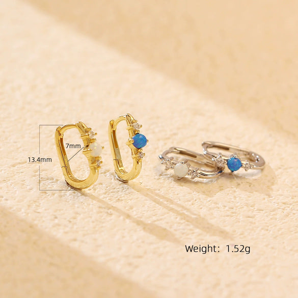 Wholesale Light Luxury Ear Buckle Earrings 925 Silver Rectangular Geometric Electroplating For Women