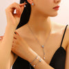 Wholesale Light Luxury Electroplated Copper Jewelry Set With Star Sun And Moon Clouds And Universe Patterns For Women Earrings Bracelet Tassel Pearl Necklace