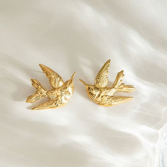 Wholesale Light Luxury Electroplated Stainless Steel Animal Shaped Earrings For Women