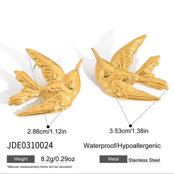 Wholesale Light Luxury Electroplated Stainless Steel Animal Shaped Earrings For Women