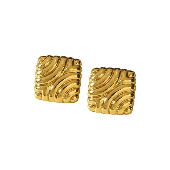 Wholesale Light Luxury Electroplated Stainless Steel Geometric Leaf Starfish Square Irregular Earrings For Women