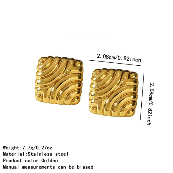 Wholesale Light Luxury Electroplated Stainless Steel Geometric Leaf Starfish Square Irregular Earrings For Women