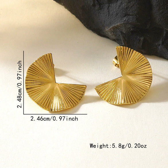 Wholesale Light Luxury Electroplated Stainless Steel Geometric Leaf Starfish Square Irregular Earrings For Women