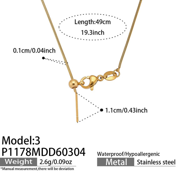 Wholesale Light Luxury Electroplated Stainless Steel Geometric Letter Pendant Necklace For Women