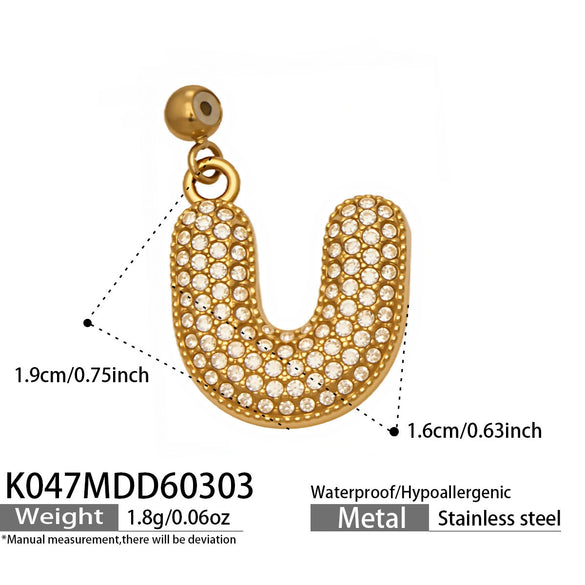 Wholesale Light Luxury Electroplated Stainless Steel Geometric Letter Pendant Necklace For Women