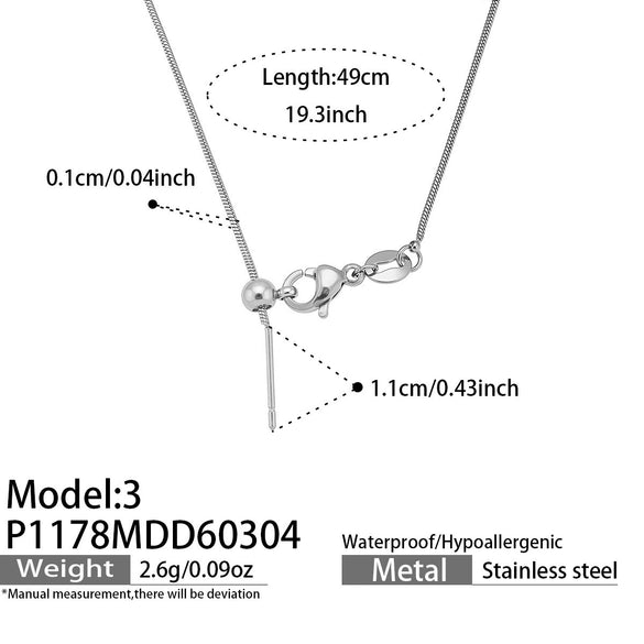 Wholesale Light Luxury Electroplated Stainless Steel Geometric Letter Pendant Necklace For Women