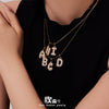 Wholesale Light Luxury Electroplated Stainless Steel Geometric Letter Pendant Necklace For Women