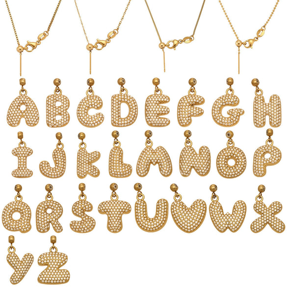 Wholesale Light Luxury Electroplated Stainless Steel Geometric Letter Pendant Necklace For Women