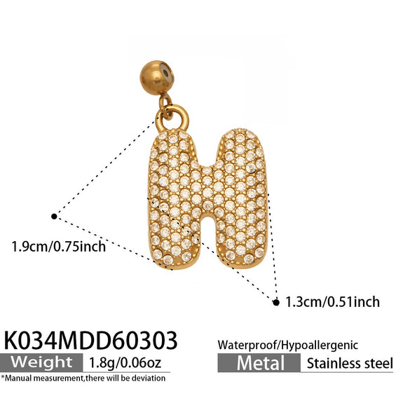 Wholesale Light Luxury Electroplated Stainless Steel Geometric Letter Pendant Necklace For Women