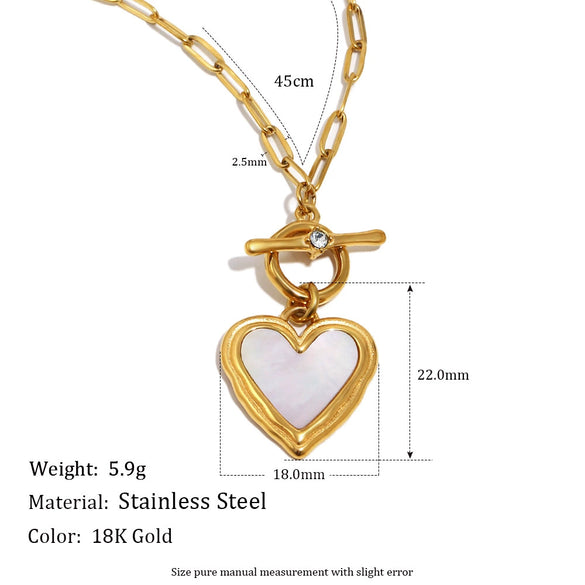 Wholesale Light Luxury Electroplated Stainless Steel Heartshaped Geometric Pendant Necklace With Ot Chain For Women