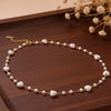 Wholesale Light Luxury Electroplated Stainless Steel Heartshaped Pearl Clavicle Necklace For Women