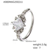 Wholesale Light Luxury Electroplated 316L Stainless Steel Zircon Geometric Ring For Women